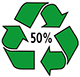 Kringloopsymbool-percentage-milieuvriendelijke-verpakkingen